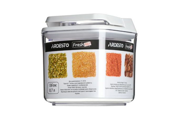 Контейнер для сыпучих продуктов Ardesto Fresh вакуумный AR1307WP (0.7 л)