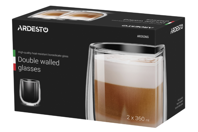 Cups set Ardesto with double walls AR2636G