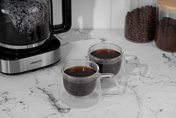 Cup set ARDESTO with double walls and handles AR2620G